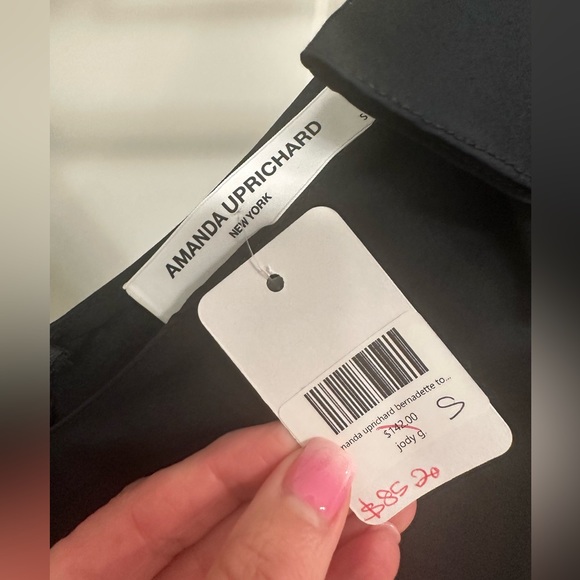 AMANDA UPRICHARD Black Blouse with flutter sleeves - Picture 3 of 3